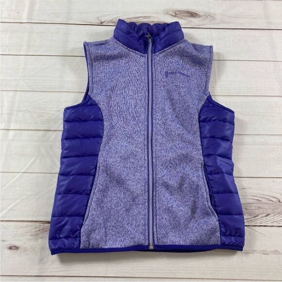 Free Country Kids Purple Full Zip Puffer Fleece Vest Jacket Large 14/16 - Picture 1 of 7